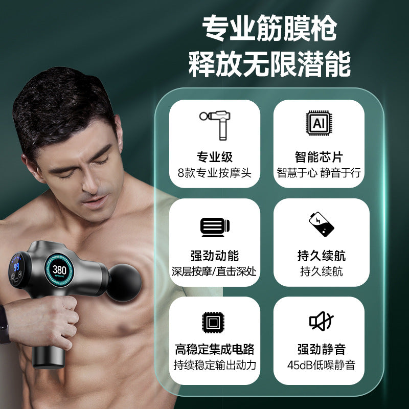 Cross-Border Mini Fascia Gun with 99 Levels, Professional-Grade Home Fitness Massager, Quickly Breaks down Lactic Acid, Portable Massage Gun - image 3