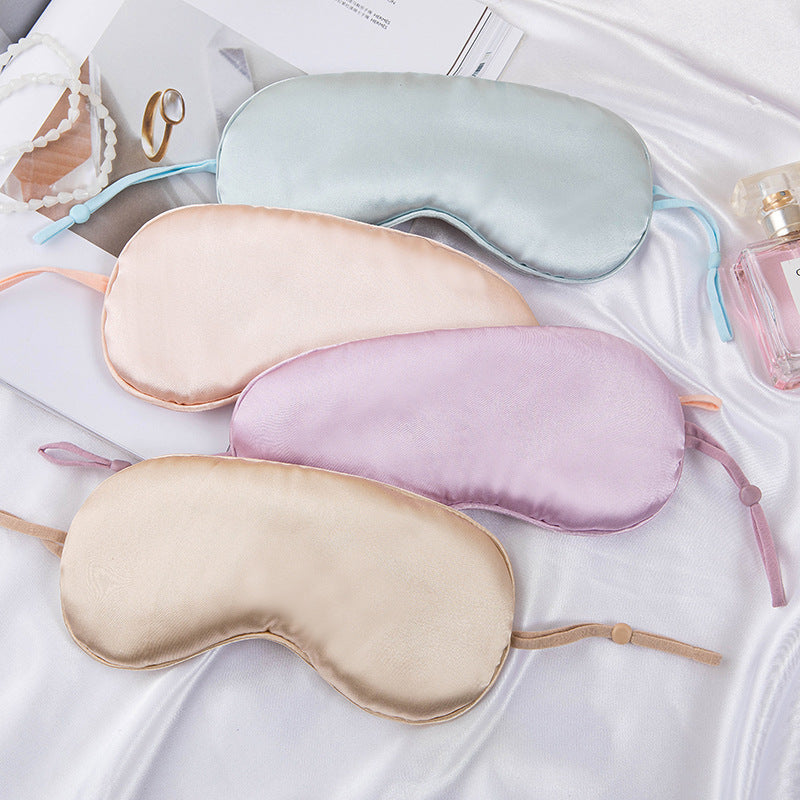 New double-sided silk eye mask sleep aviation sleep shading mulberry silk hot compress ice silk eye mask - image 2