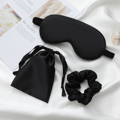 Eye mask ice silk silky double-sided silk eye protection sleep shading special eye mask breathable factory comfortable wholesale cross-border - image 1