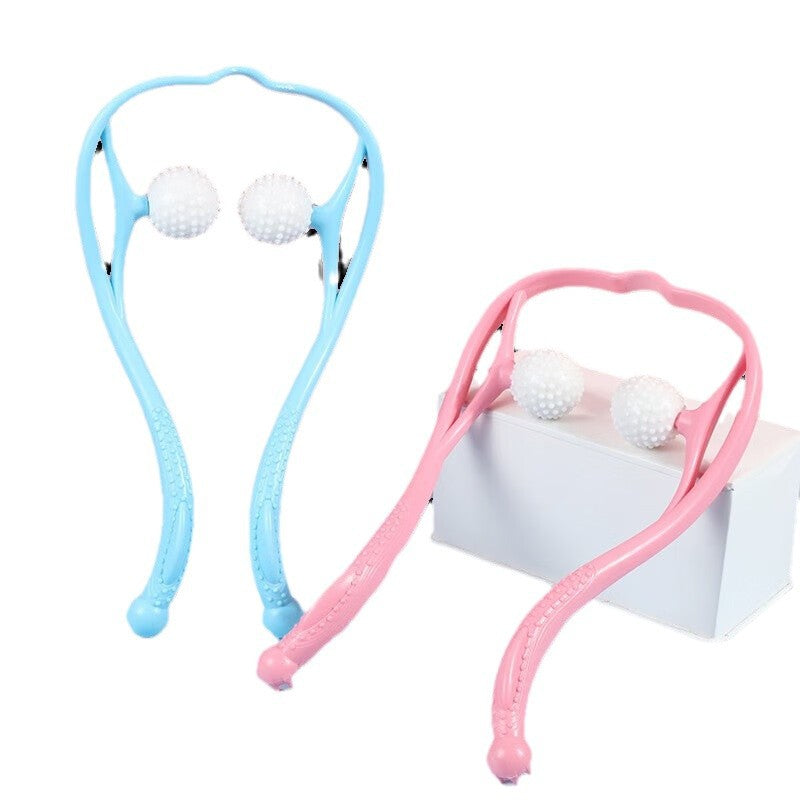 Multifunctional cervical vertebra massager manual portable kneading shoulder and neck dredging appliance roller soothing massage neck clip - image 5