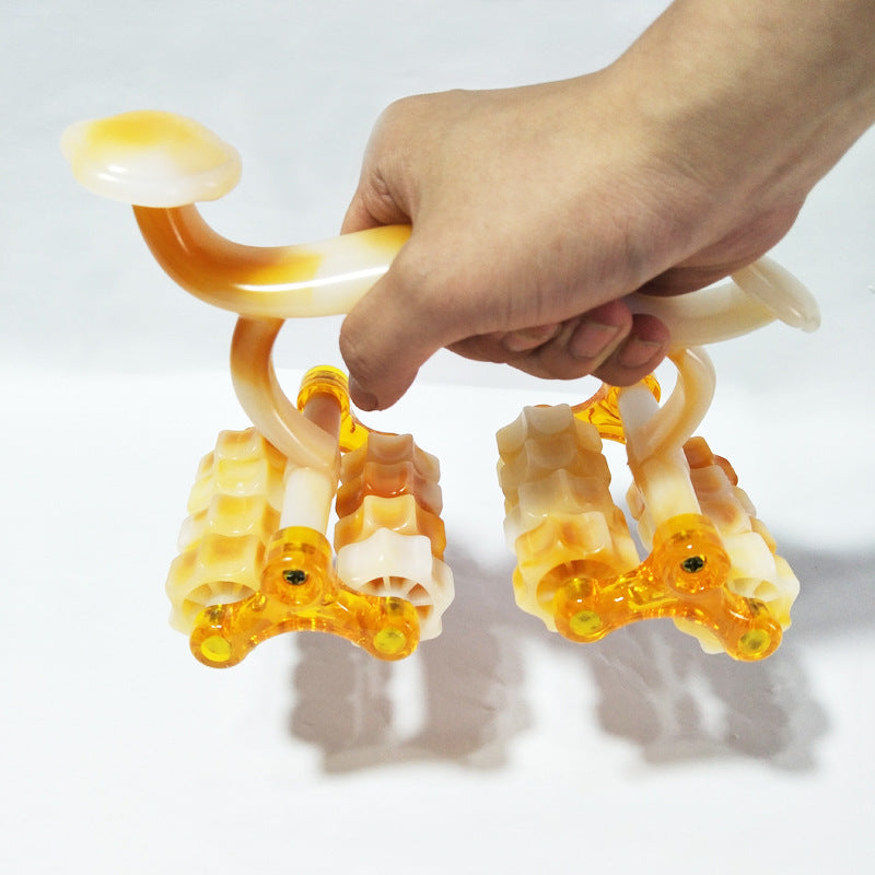 Sixteen-wheel lunar rover roller massager back waist leg manual jade ruyi whole body meridian rubbing process - image 4