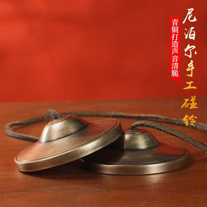 Nepal Touch Bells Handmade Bronze Touch Bells Touch Bells Cymbals Box Tone Therapy Yoga Meditation Ding Summer Sound Crisp Bells - image 1