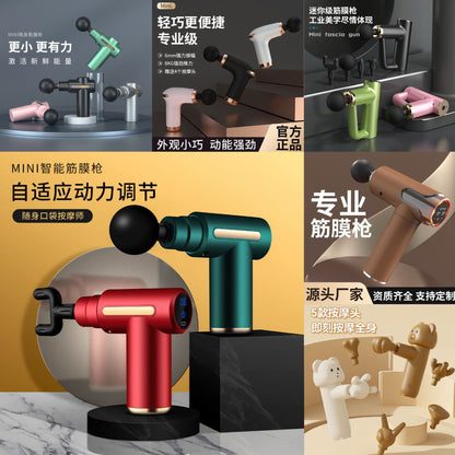 Mini Pocket Fascia Gun Portable Muscle Massager Small Mini Massage Cross-Border 720 Massage Gun Chuichengyuan - image 1