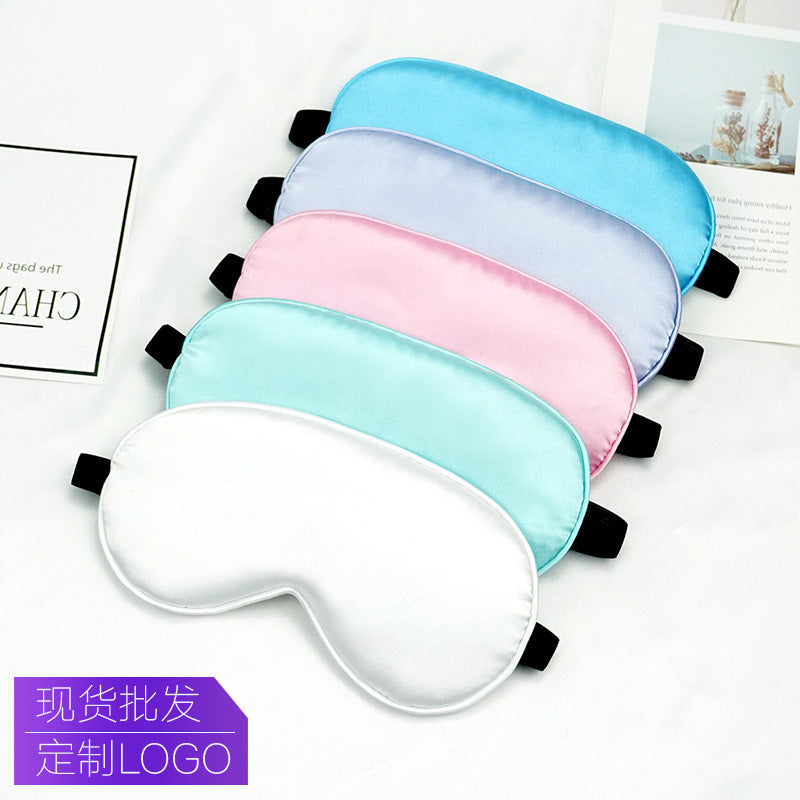 Double-sided silk shading eye mask adjustable sleep breathable silk eye mask printing aviation eye mask wholesale - image 1