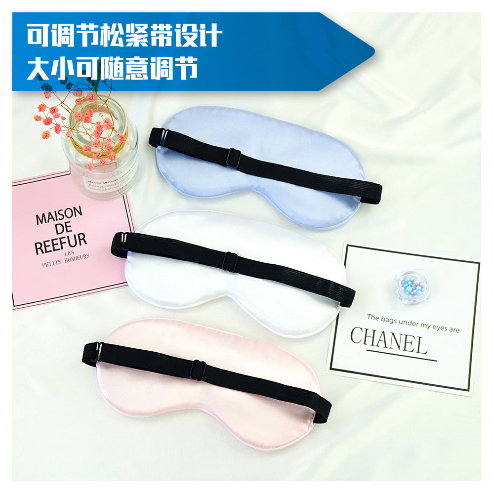 Double-sided silk shading eye mask adjustable sleep breathable silk eye mask printing aviation eye mask wholesale - image 2