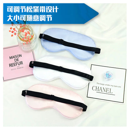 Double-sided silk shading eye mask adjustable sleep breathable silk eye mask printing aviation eye mask wholesale - image 2