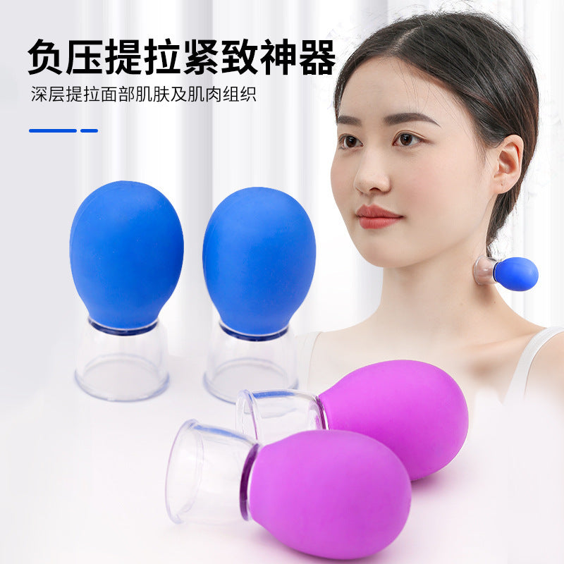 Facial Cupping Device to Lift the Face, Pull the Tendons, Lift the Cupping Massage, Dredge the Meridians, Silicone Vacuum Cup Scraping - image 1