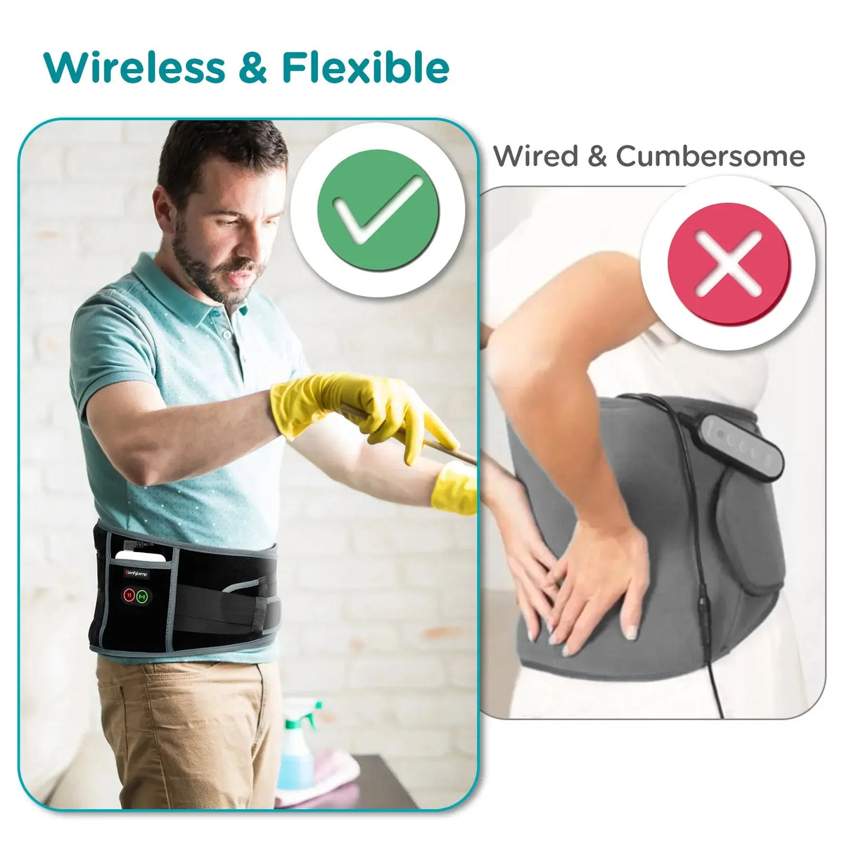 Cordless XL Heating Pad with Massager
