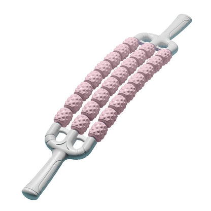 Spike massage stick yoga soothing muscle relaxation roller three rows of all-round can be bent back massage stick - image 5
