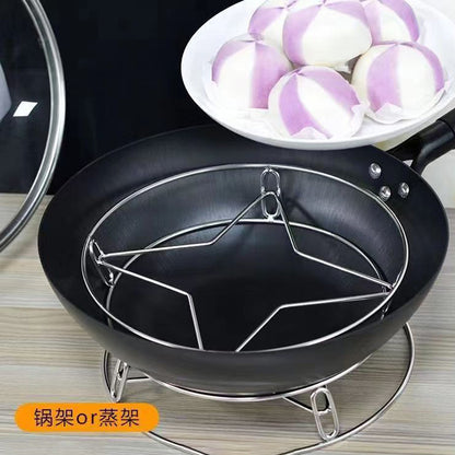 Stainless Steel Pot Rack Household Kitchen Storage Rack Multi-Functional Rack Thickeneded Heat-Insulating Bracket Anti-Scalding Storage Steamer Rack - image 2