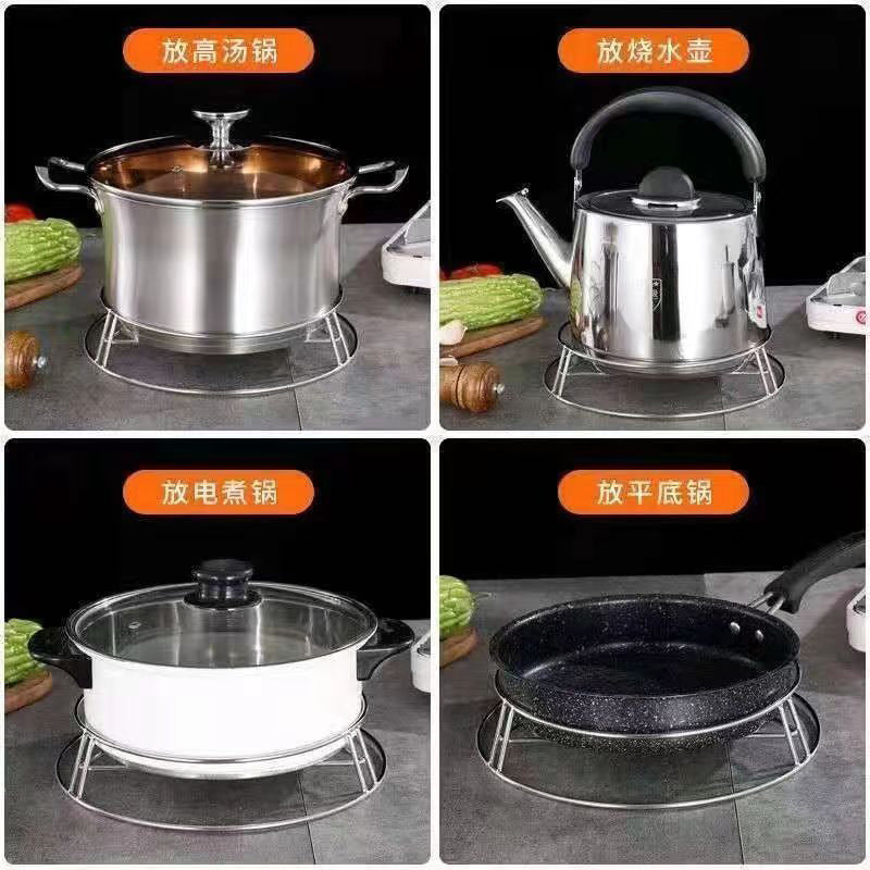 Stainless Steel Pot Rack Household Kitchen Storage Rack Multi-Functional Rack Thickeneded Heat-Insulating Bracket Anti-Scalding Storage Steamer Rack - image 3