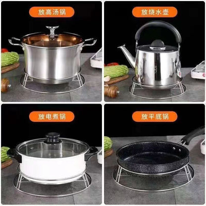 Stainless Steel Pot Rack Household Kitchen Storage Rack Multi-Functional Rack Thickeneded Heat-Insulating Bracket Anti-Scalding Storage Steamer Rack - image 3