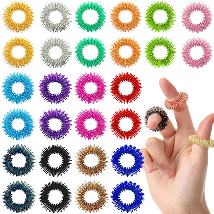 Mini Spring Decompression Finger Massage Ring Finger Massager Mini Spring Decompression Finger Ring Massage Ring - image 1