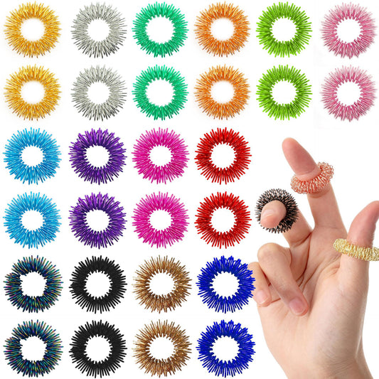 Mini Spring Decompression Finger Massage Ring Finger Massager Mini Spring Decompression Finger Ring Massage Ring - image 1