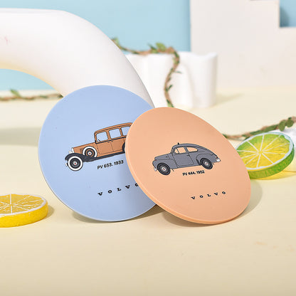 PVC soft rubber coaster custom heat insulation non-slip advertising cartoon anti-scalding silicone placemat custom logo - image 3