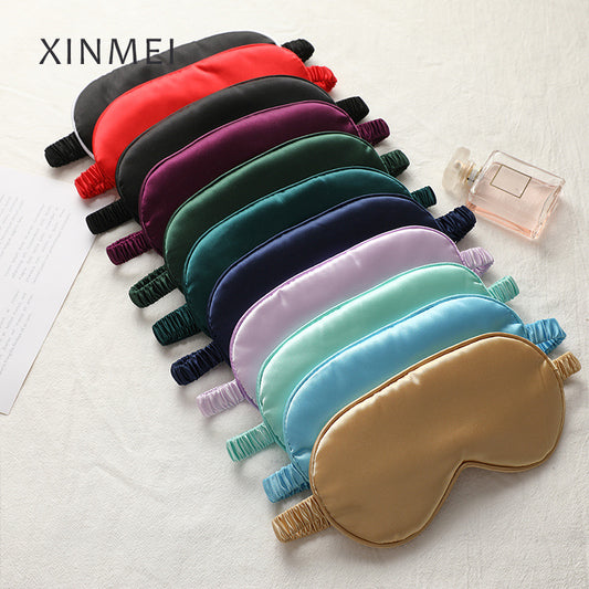 New double-sided silk shading eye mask sleep elastic travel lunch break eye mask printing aviation eye mask wholesale - image 1