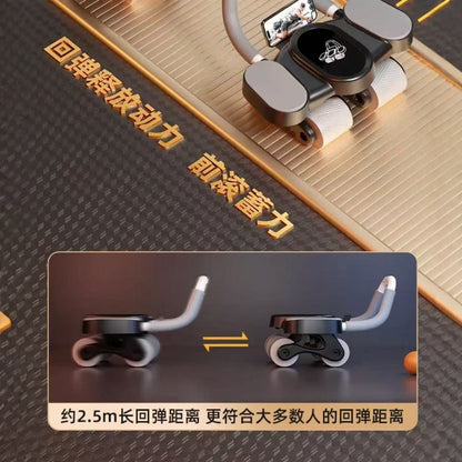 Abdominal wheel automatic rebound abdominal muscle wheel men's and women's vest line trainer new four-wheel abdominal roll fitness roller abdominal - image 3