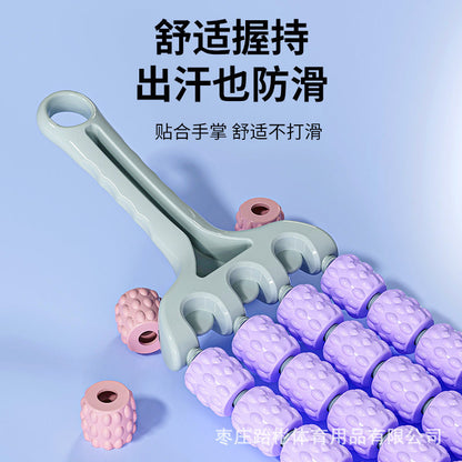 Four rows of flexible massage sticks yoga mace children feel training muscle relaxation massage can be a generation of hair - image 4