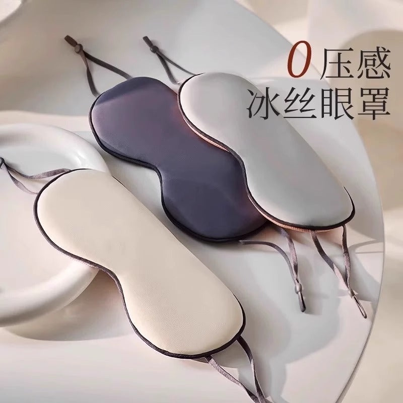 Double-sided warm and cool dual-purpose breathable ice silk cool summer ice sleeping eye mask shading non-pressure eye sleep eye mask - image 1