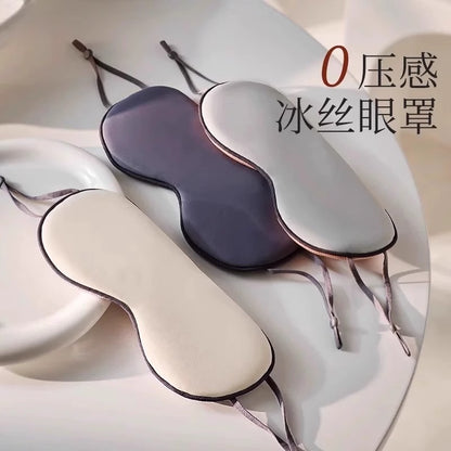 Double-sided warm and cool dual-purpose breathable ice silk cool summer ice sleeping eye mask shading non-pressure eye sleep eye mask - image 1