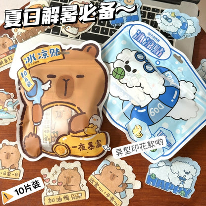 New Cartoon Alien Ice Stickers for Cooling and Reducing Heat Ice Stickers for Summer Students Refreshening Heat Stickers Reheating Stickers Cool Stickers - image 1