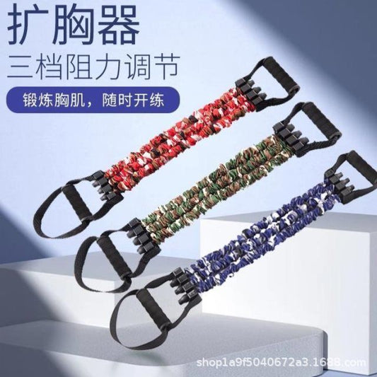 Tension Rope Chest Expansion Tensioner Home Chest Muscle Training Elastic Band Foot Pedal Three-Hole Tension Band Men's Fitness Training Push-Up - image 1