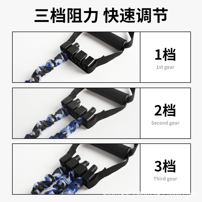 Tension Rope Chest Expansion Tensioner Home Chest Muscle Training Elastic Band Foot Pedal Three-Hole Tension Band Men's Fitness Training Push-Up - image 2