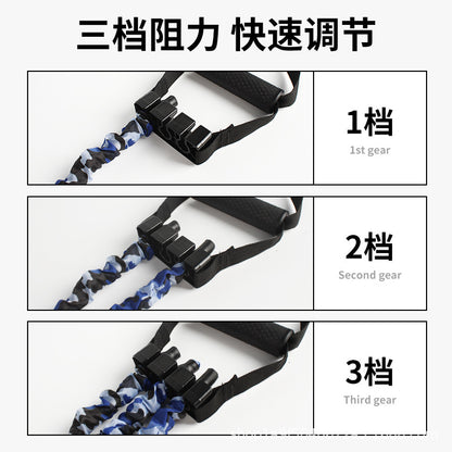 Tension Rope Chest Expansion Tensioner Home Chest Muscle Training Elastic Band Foot Pedal Three-Hole Tension Band Men's Fitness Training Push-Up - image 2