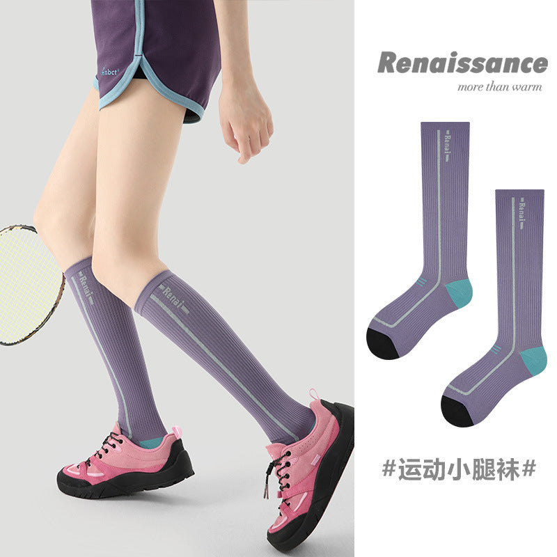 Renaissance Micro-Pressure Thin Sports Pressure Socks Professional Running Skipping Fitness Calf Muscle Stockings - image 1
