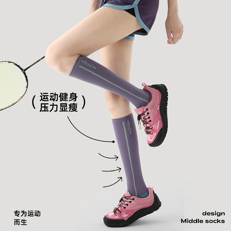 Renaissance Micro-Pressure Thin Sports Pressure Socks Professional Running Skipping Fitness Calf Muscle Stockings - image 2