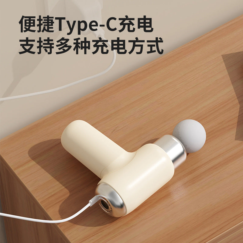 Girls' Mini Fascia Gun Muscle Mini Massager Professional Grade Relaxing Cervical Mask Gun Multi-Functional Men's Massage Gun - image 4