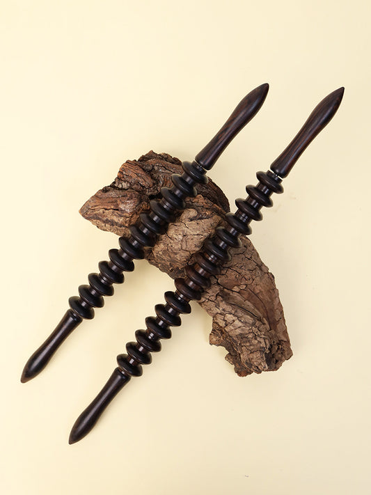Purple Sandalwood Wooden Roller Massage Stick, Massage the Cervical Spine and Back, Portable Yoga Stick, Long Style, Suitable for the Whole Body - image 1