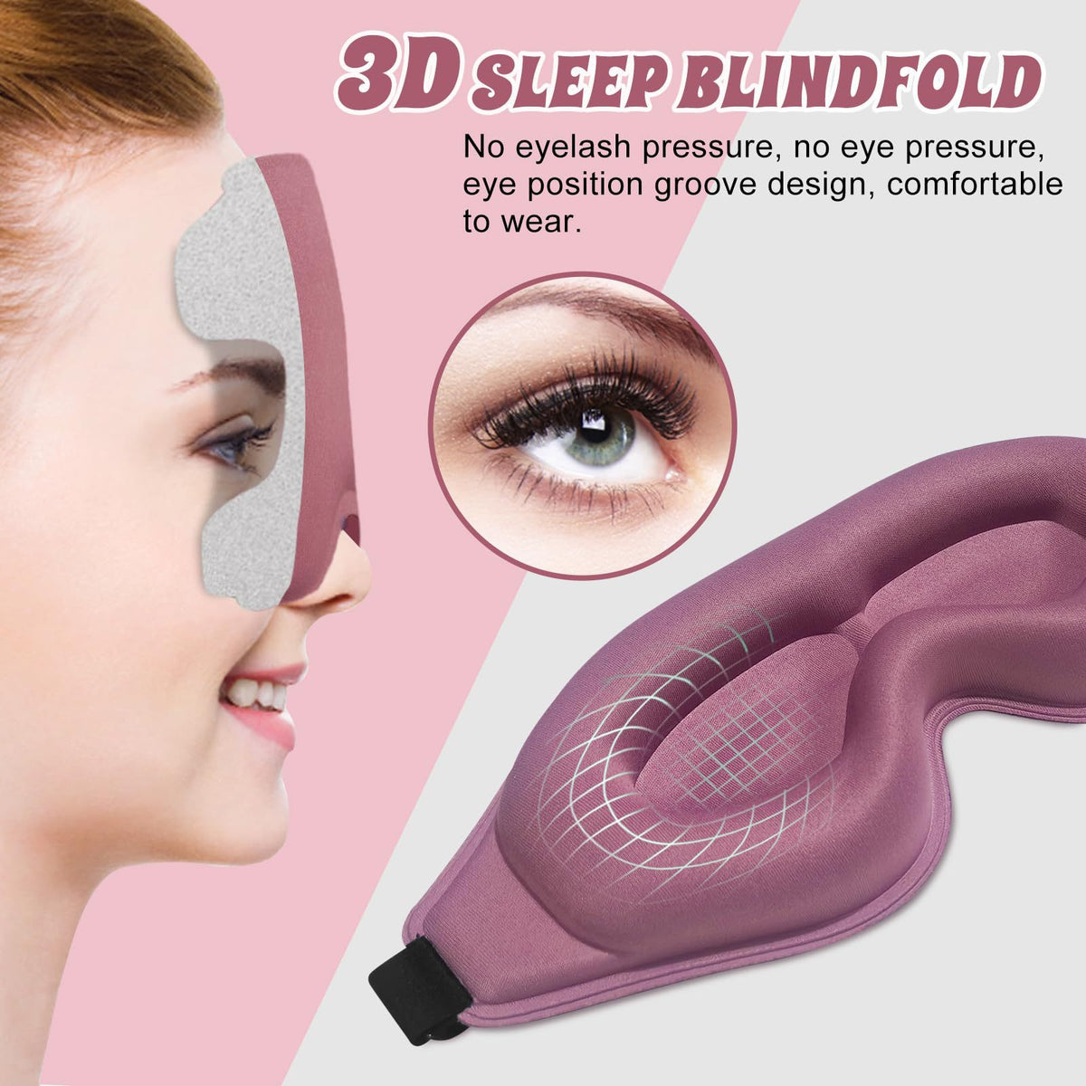 Cross-Border 3D Stereo Blackout Eye Mask, Breathable and Non-Pressing Eye Mask for Sleep, Good Eye Mask for Students and Adults, Lunch Break Eye Mask - image 4