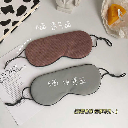 Sleep special shading double-sided eye mask ice silk breathable comfortable sleep to relieve fatigue students lunch break eye mask women - image 2
