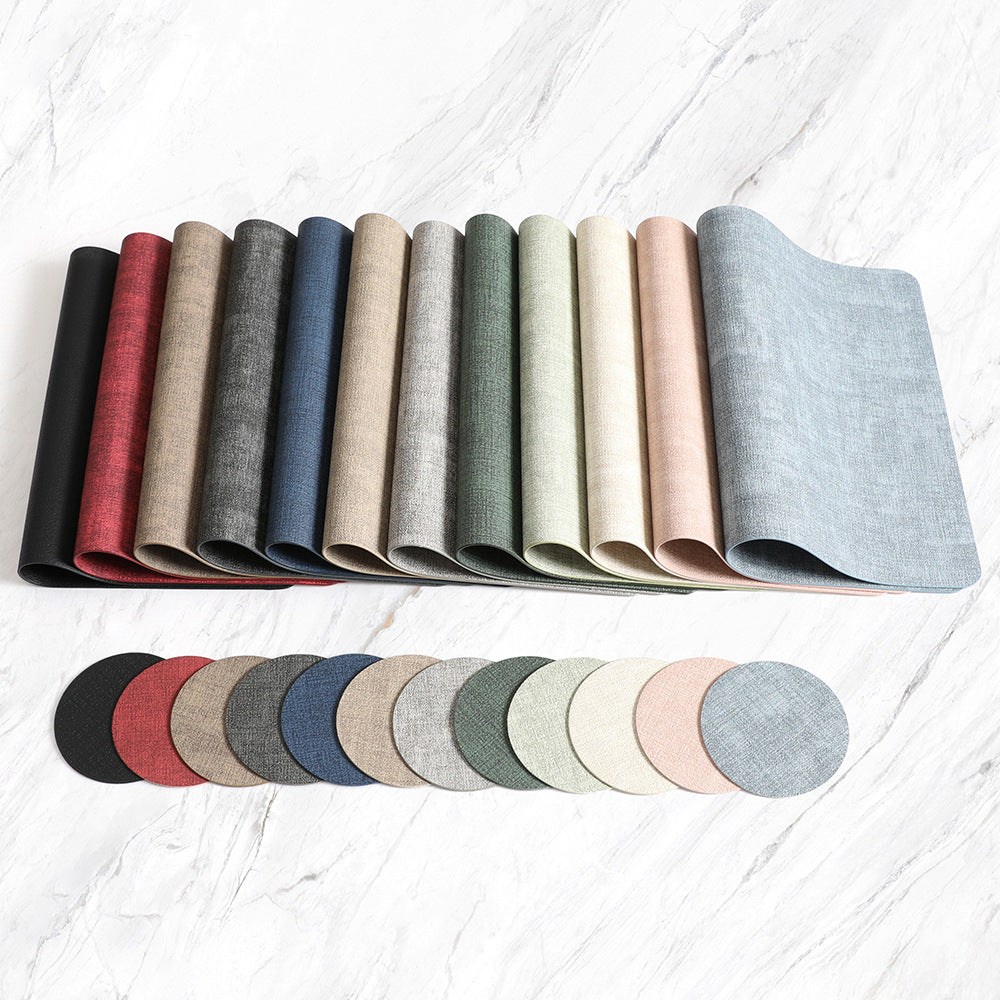 Square Leather Placemat, Dining Table Heat Insulation Mat, High-End Anti-Scalding Plate Mat, Placemat, Ins-Style Coaster, Cross-Border Placemat - image 2