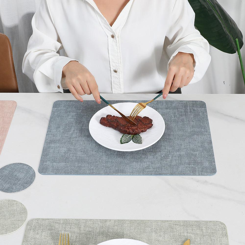 Square Leather Placemat, Dining Table Heat Insulation Mat, High-End Anti-Scalding Plate Mat, Placemat, Ins-Style Coaster, Cross-Border Placemat - image 4