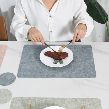 Square Leather Placemat, Dining Table Heat Insulation Mat, High-End Anti-Scalding Plate Mat, Placemat, Ins-Style Coaster, Cross-Border Placemat - image 4