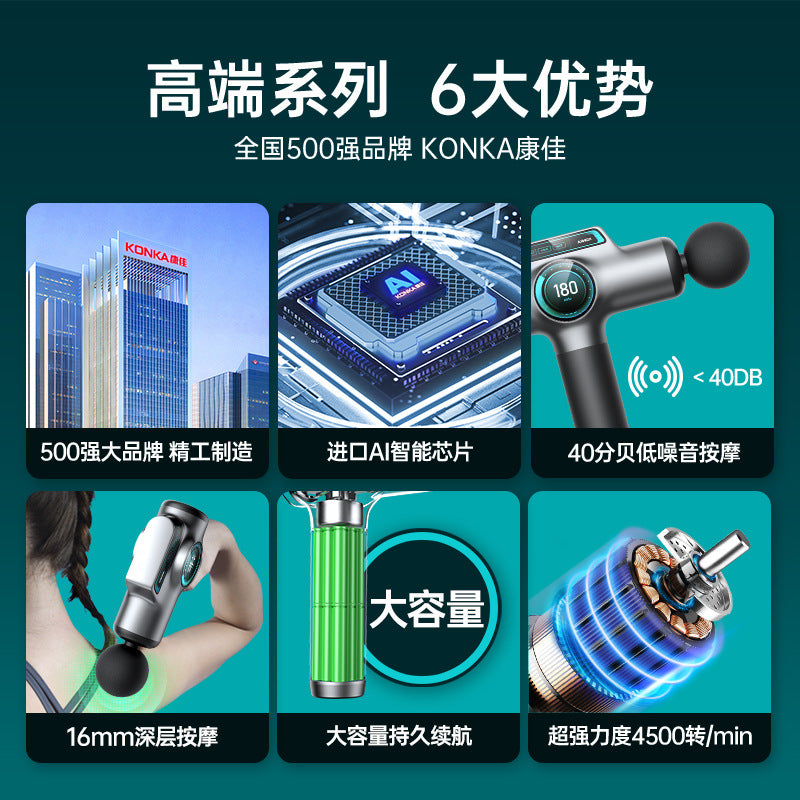 Konka Fascial Gun A8 Model 99-Speed Deep Tissue Massage Fitness Muscle Relaxation Massager Rechargeable Professional Massage Gun - image 2