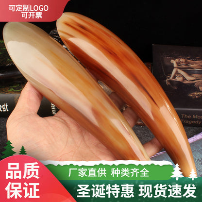 Natural Horn Scraping Tube Scraping Board Large Massage Body Universal Meridian Leg Special Back Opening Back Pulling Tendon - image 1