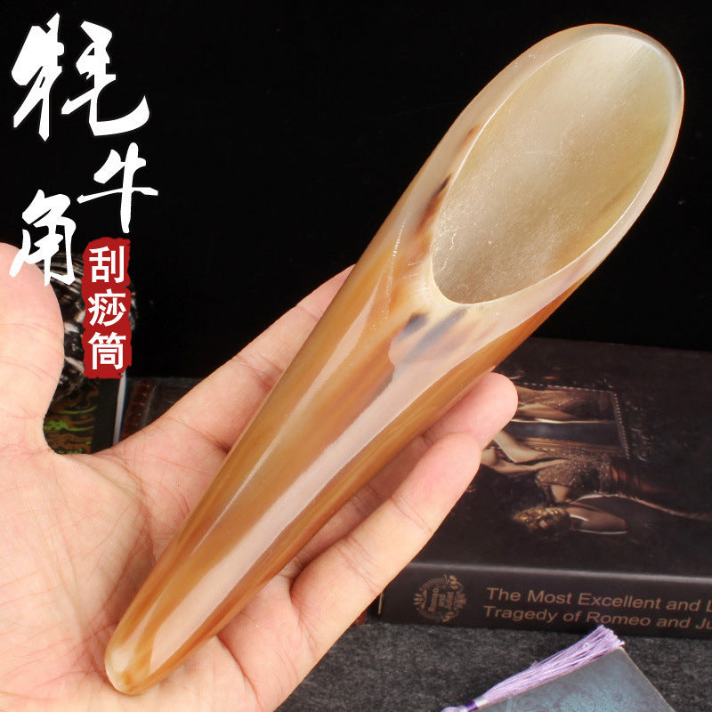 Natural Horn Scraping Tube Scraping Board Large Massage Body Universal Meridian Leg Special Back Opening Back Pulling Tendon - image 2