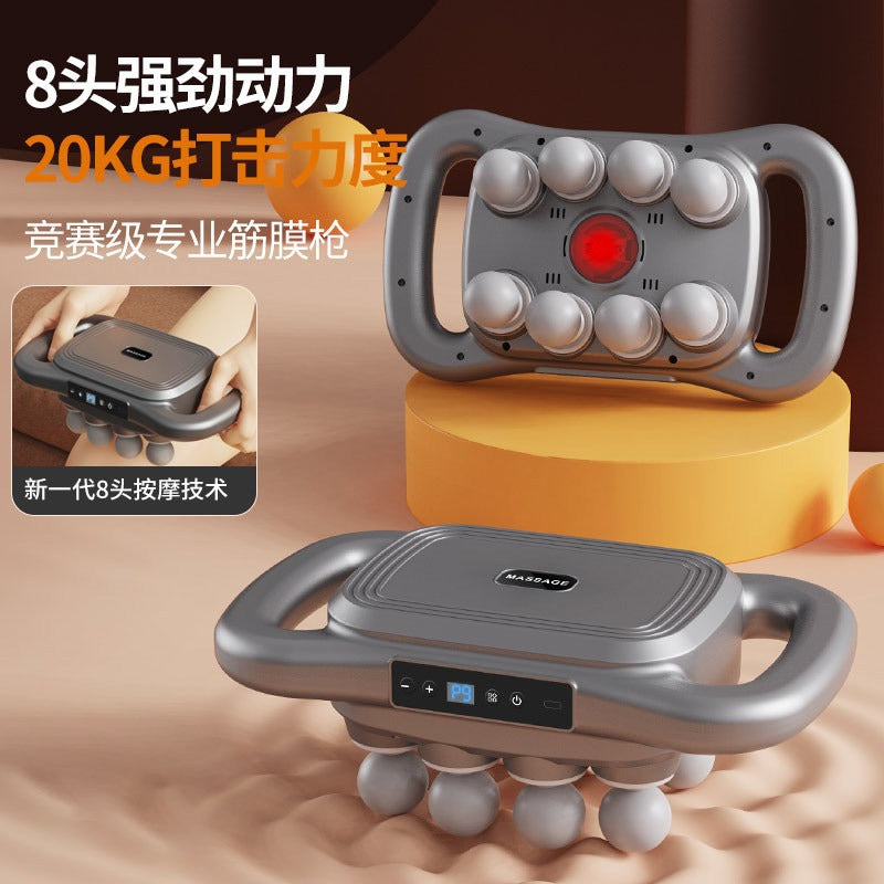 Rechargeable Multi-Head Fascia Gun with Powerful Back and Waist Vibration, Twelve-Head and Sixteen-Head Massager, Cross-Border Six-Head Fascia Gun - image 1