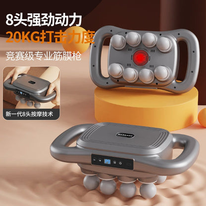 Rechargeable Multi-Head Fascia Gun with Powerful Back and Waist Vibration, Twelve-Head and Sixteen-Head Massager, Cross-Border Six-Head Fascia Gun - image 1