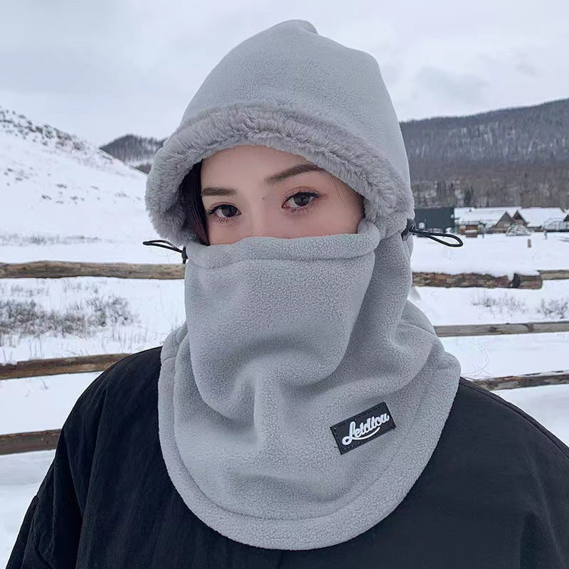 Winter Thickened Fleece Windproof Hat for Men and Women, Cycling Warm Lei Feng Hat, Windproof and Cold-Proof, Integrated Neck Warmer and Headgear - image 2