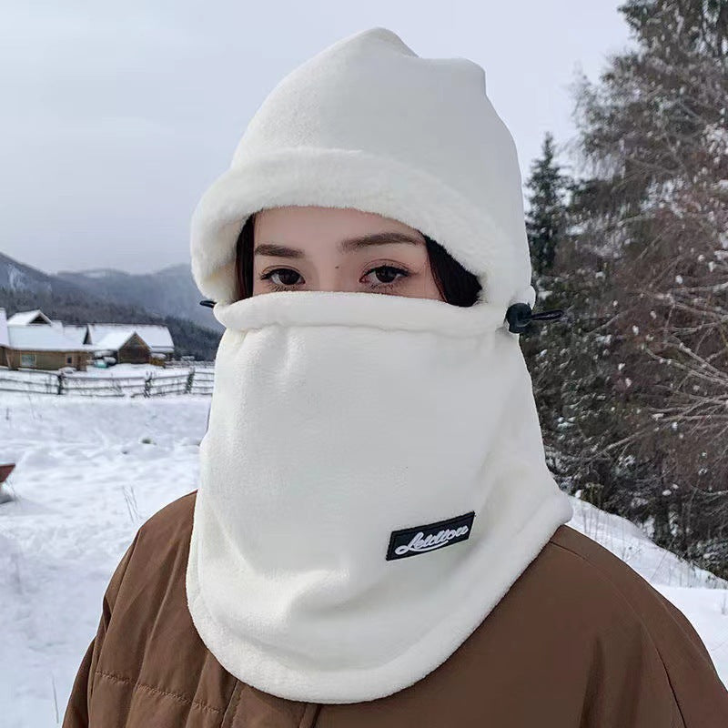 Winter Thickened Fleece Windproof Hat for Men and Women, Cycling Warm Lei Feng Hat, Windproof and Cold-Proof, Integrated Neck Warmer and Headgear - image 3