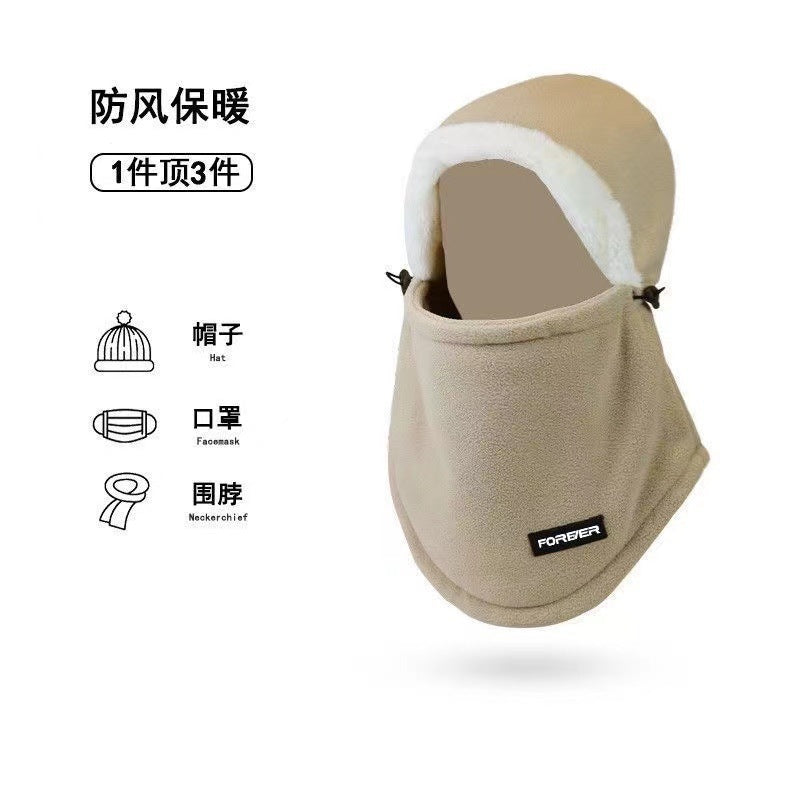 Winter Thickened Fleece Windproof Hat for Men and Women, Cycling Warm Lei Feng Hat, Windproof and Cold-Proof, Integrated Neck Warmer and Headgear - image 4