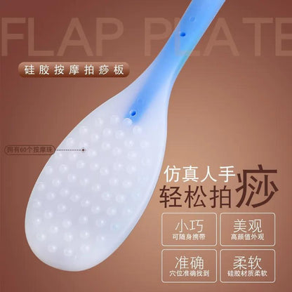 Silicone Meridian Tapping Board for Health Care, Palm Back Massager, Home Tapping Hammer, Back Massage Stick - image 3