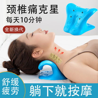 German New Model C-Type Cervical Traction Stretching Repair Massage Pillow, Cervical Pillow, Anti-Arch High Pillow, Neck Protection Pillow for People Who Often - image 1