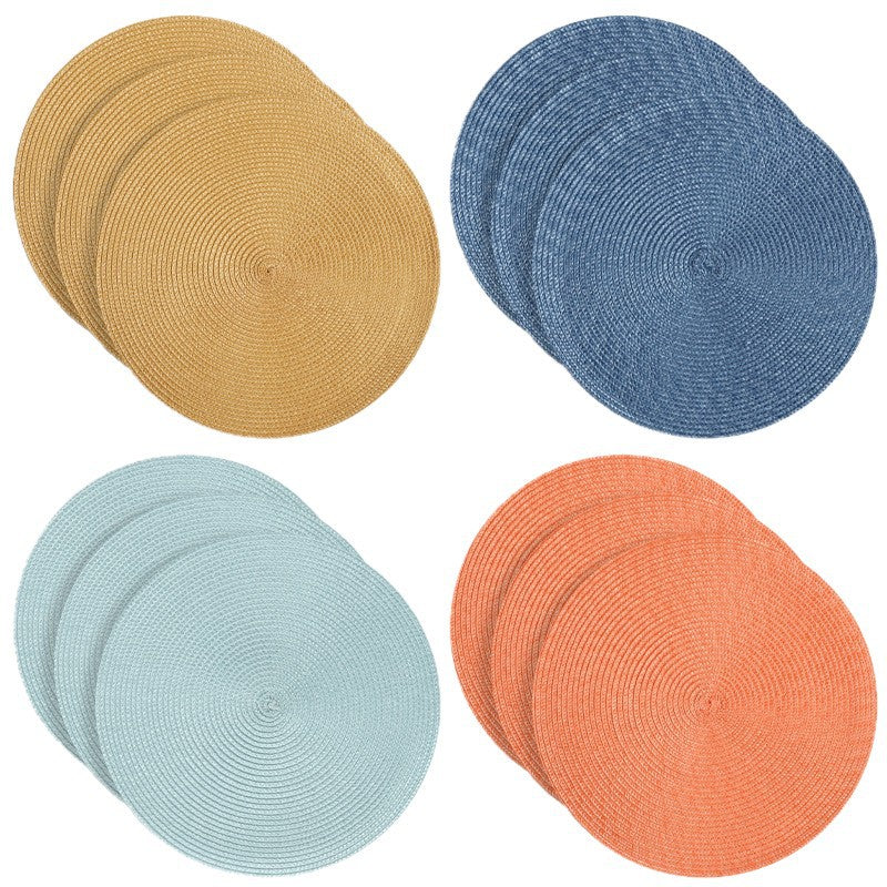 Pp Eco-Friendly Hand-Woven Placemats, Popular in Europe and America, Heat-Insulating Mats, Decorative Mats, Solid Color, Hot-Selling, Multiple Colors Available, Table Mats - image 5