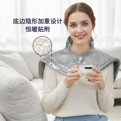 Cross-Border Electric Heating Shawl, Portable Flannel Office Heating Pad, Heat Compress, Temperature-Controlled, Soothing Shoulder and Neck Heating Shawl - image 2