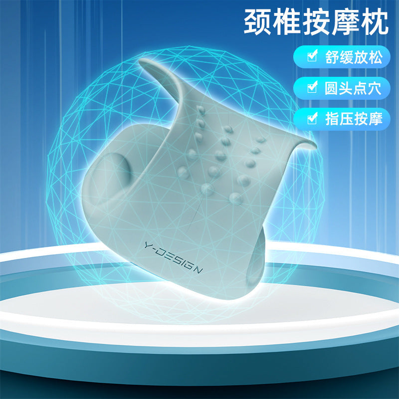 C-Type Cervical Spine Massage Pillow, Shoulder and Neck Acupressure Stretching to Improve Neck Curvature and Straighten It, Special Support Pillow - image 2